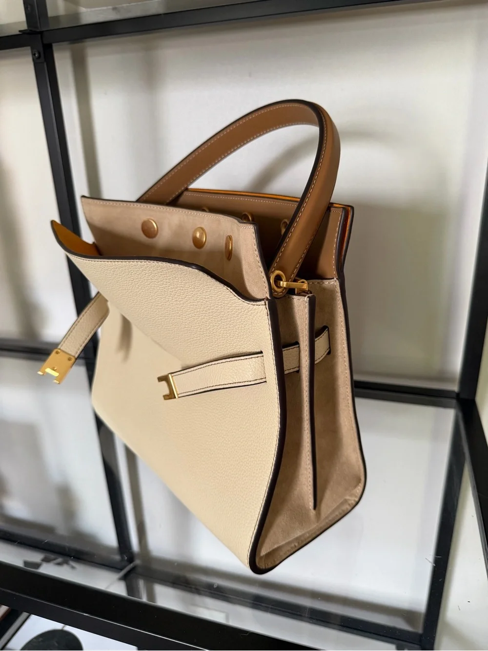 Tory Burch Lee Radziwill Pebbled Small Double Bag